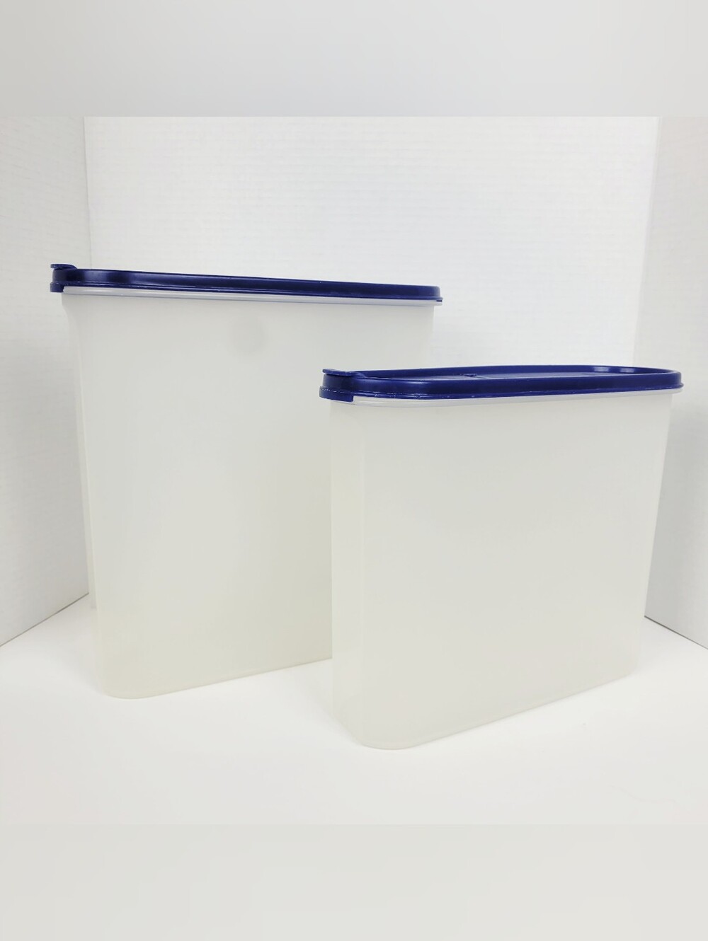 Vtg 90s~Tupperware 2239E~2351C~Modular Mates w/Blue Lids~Dry Food Pantry Keeper